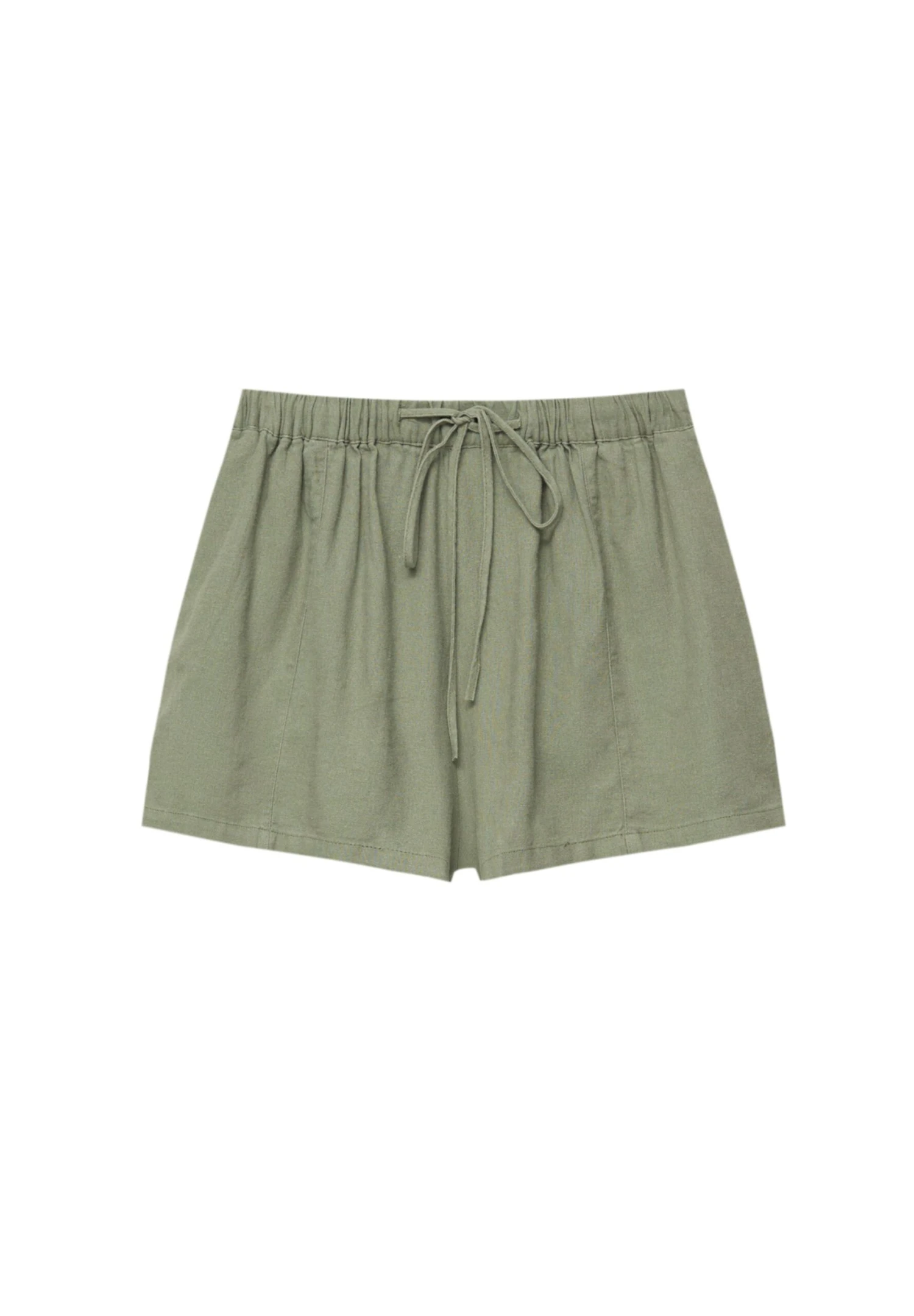 PULL & BEAR Flowing Rustic With Elasticated Waistband - Shorts - Khaki - Afbeelding 6