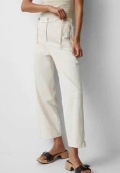 PULL & BEAR With Zips - Baggy - Straight Leg Jeans - Beige