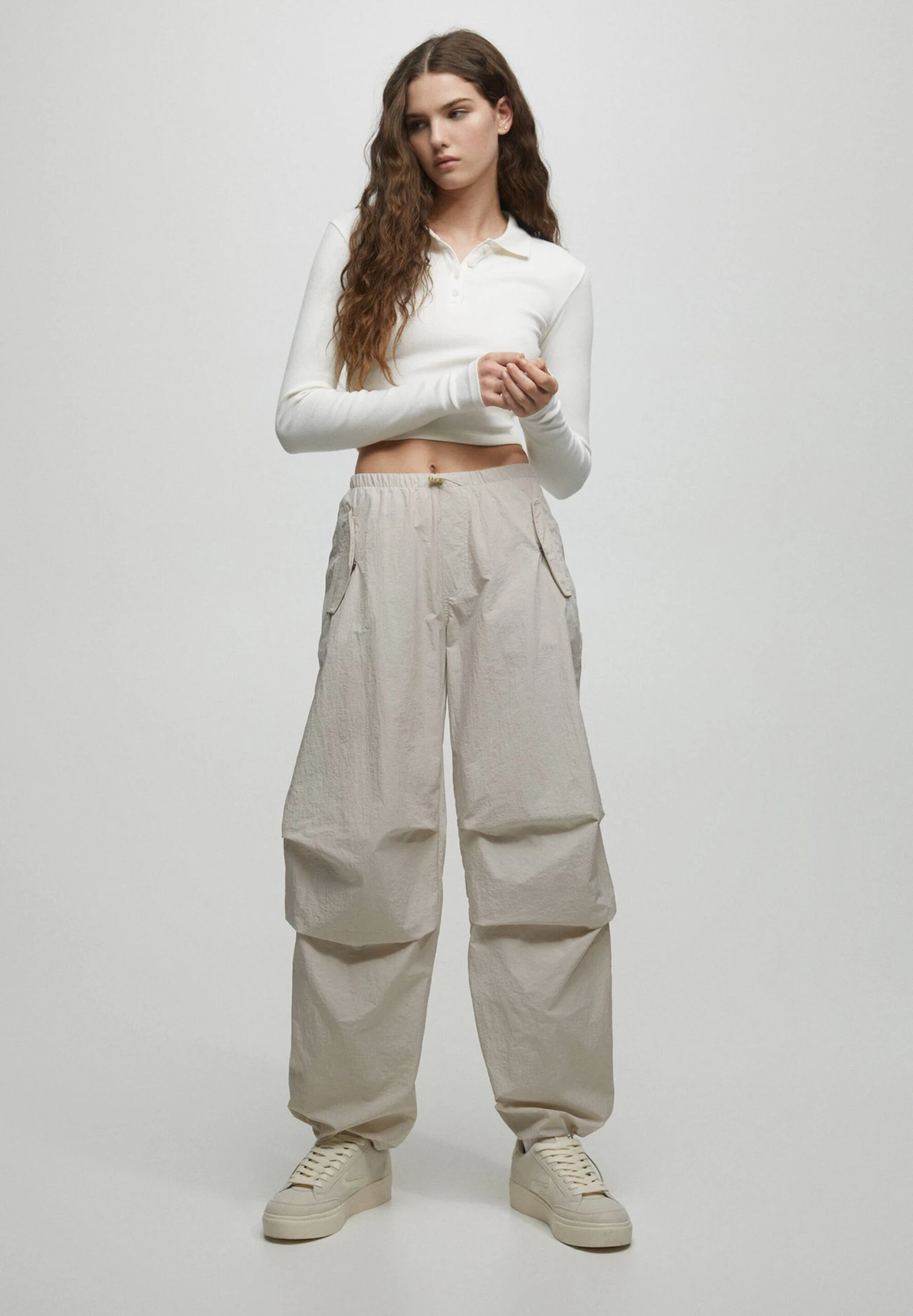 PULL & BEAR Parachute- Broek - Beige - Afbeelding 2