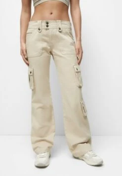 PULL & BEAR With Multiple Pockets - Cargobroek - Beige