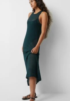 PULL & BEAR With Openwork Straps- Maxi-Jurk - Dark Green