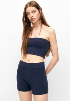 PULL & BEAR Cycling With Turn Up Waist - Shorts - Dark Blue