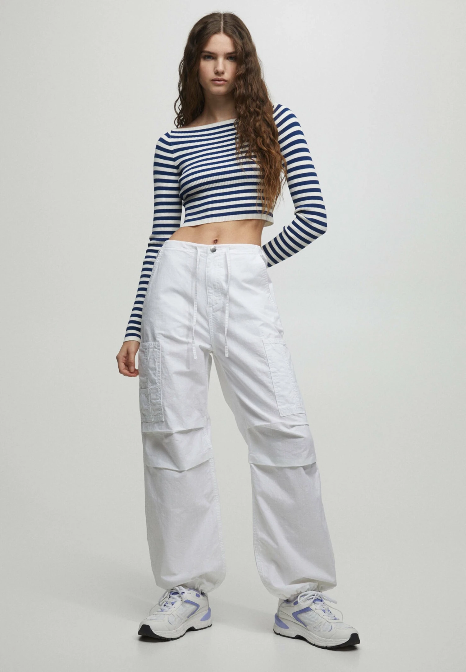 PULL & BEAR Parachute With Pockets - Broek - White - Afbeelding 2