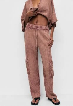 PULL & BEAR Pocket- Cargobroek - Mottled Pink