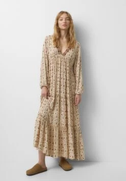 PULL & BEAR Printed With Latticework-Long - Maxi-Jurk - Dark Red