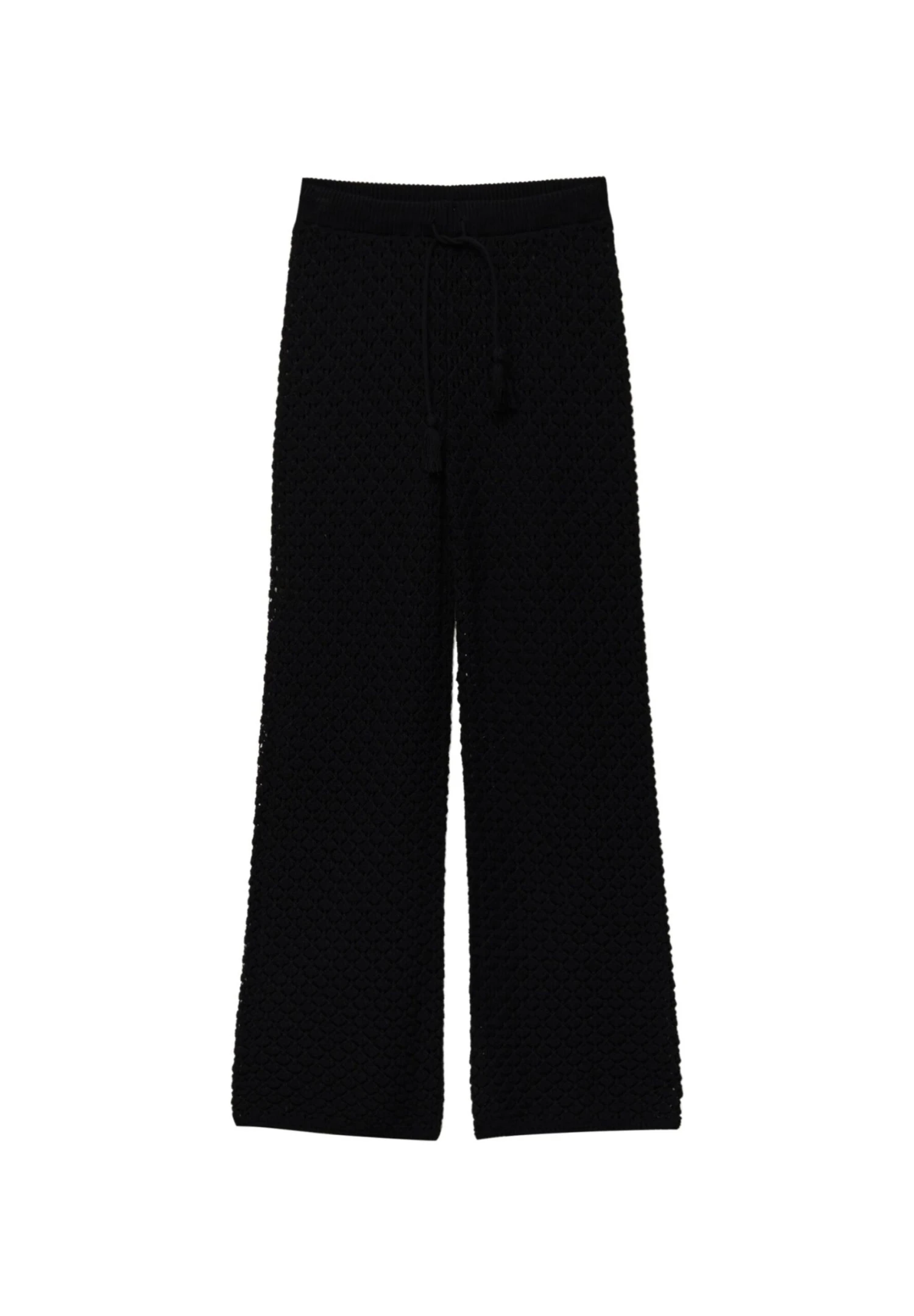 PULL & BEAR Open With Tassels - Broek - Black - Afbeelding 6