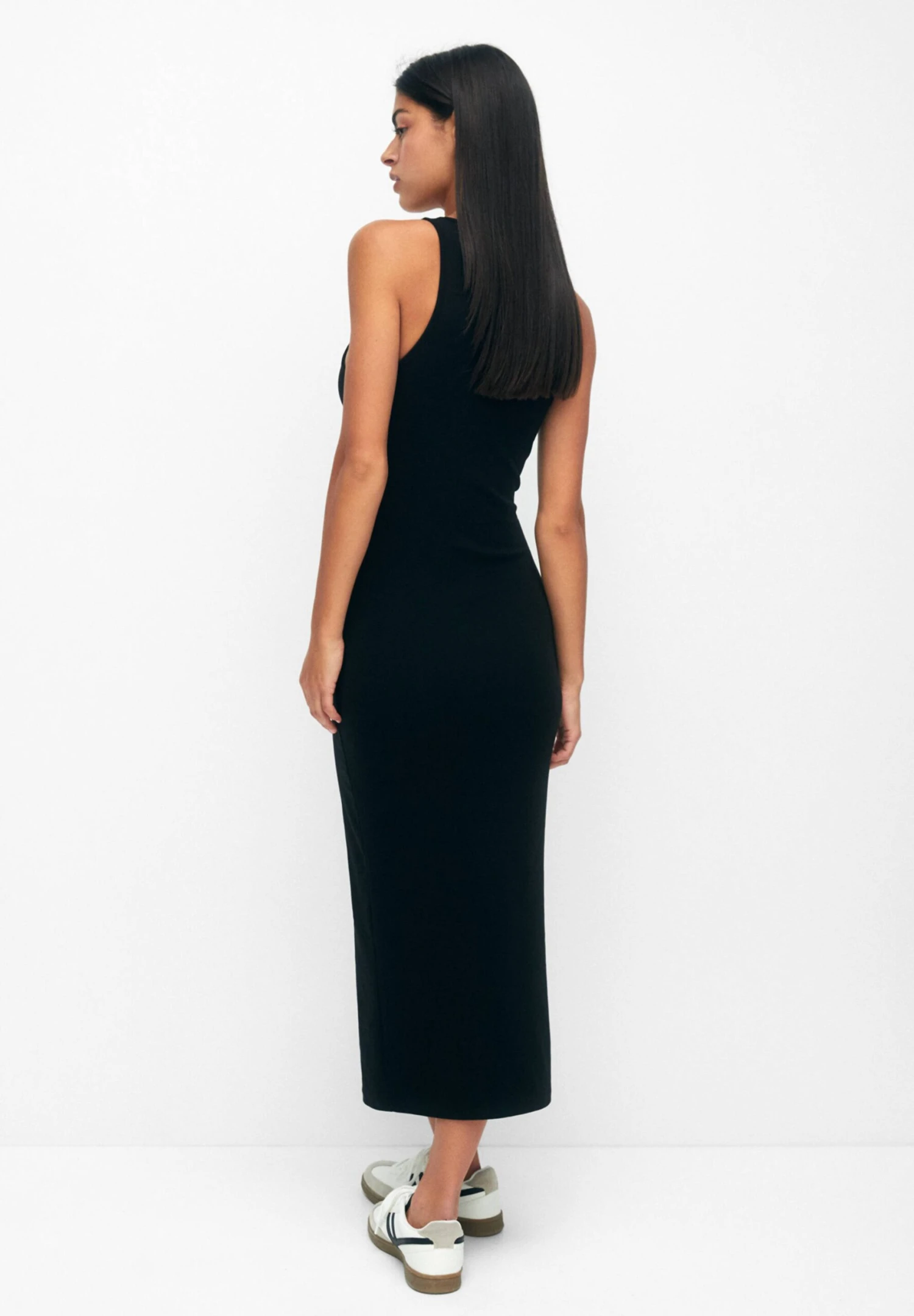 PULL & BEAR Sleeveless Fitted Midi- Jurk - Black - Afbeelding 3