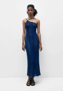 PULL & BEAR Long Asymmetric - Maxi-Jurk - Dark Blue
