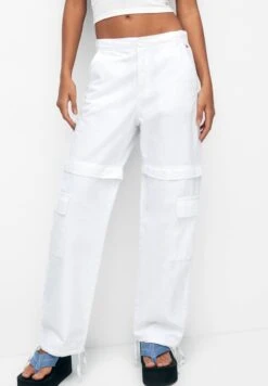 PULL & BEAR Detachable - Cargobroek - White