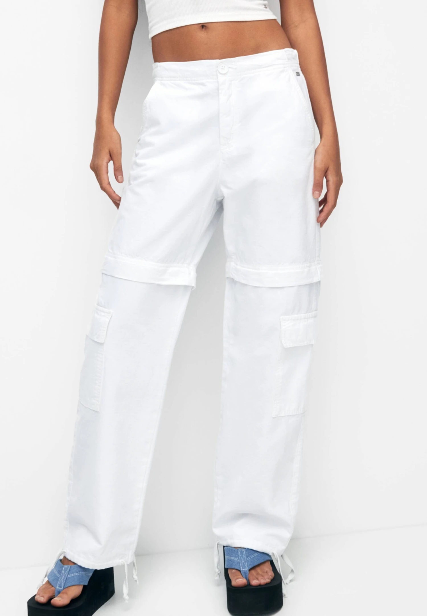 PULL & BEAR Detachable - Cargobroek - White