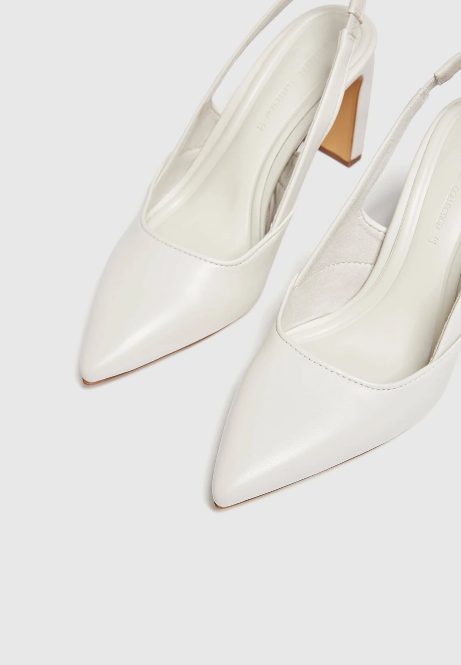 PULL & BEAR Heeled Slingback- Hoge Hakken - White - Afbeelding 5