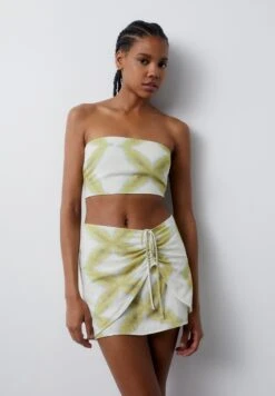 PULL & BEAR Printed Bandeau - Top - Light Green