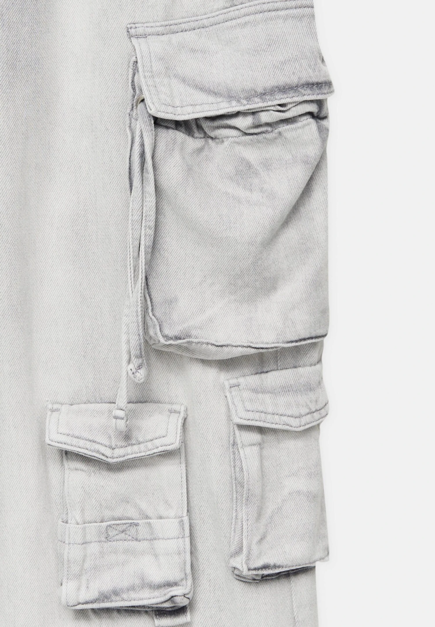 PULL & BEAR With Multiple Pockets - Straight Leg Jeans - Light Grey - Afbeelding 8