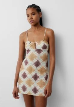 PULL & BEAR Printed - Short - Jurk - Mustard Yellow