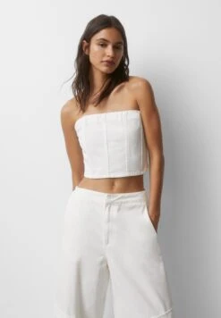 PULL & BEAR Bandeau - Corset- Top - White