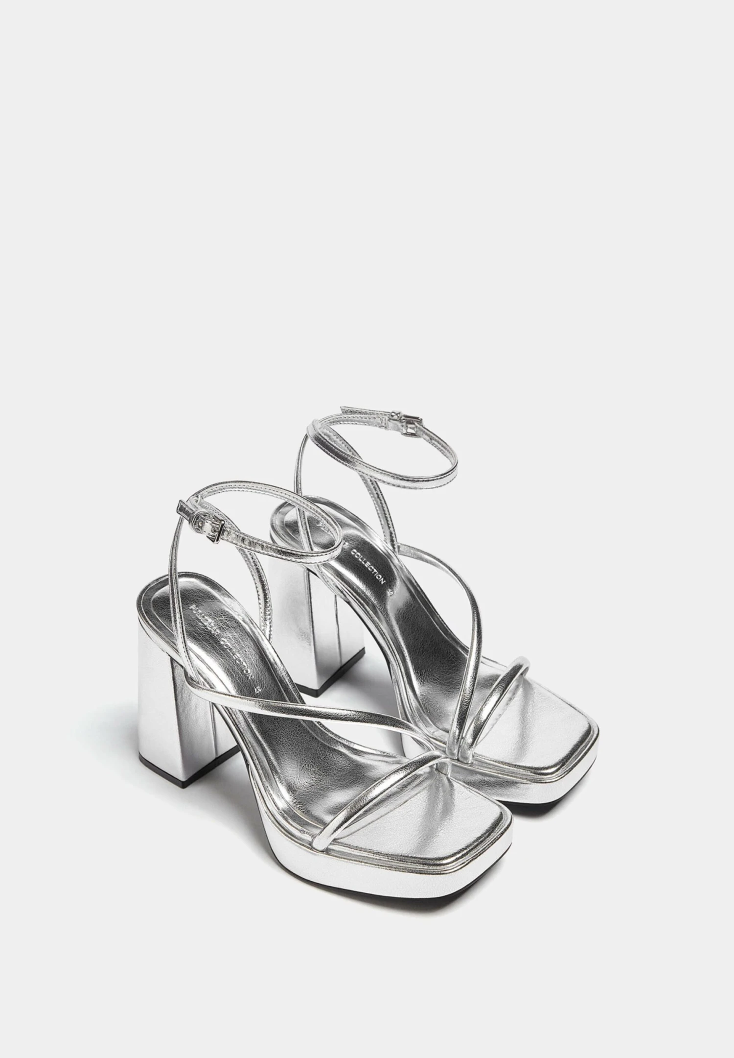 PULL & BEAR Sandalen Met Plateauzool - Silver Coloured - Afbeelding 3