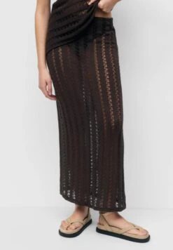 PULL & BEAR Maxirok - Dark Brown