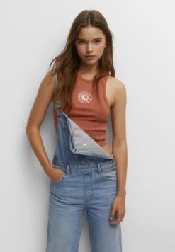 PULL & BEAR Embroidered Yin Yang - Tank - Top - Orange