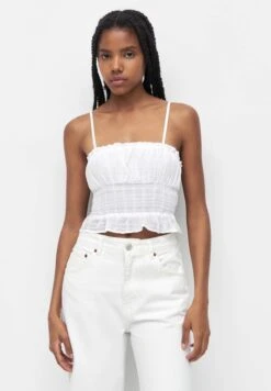PULL & BEAR With Frills - Top - White