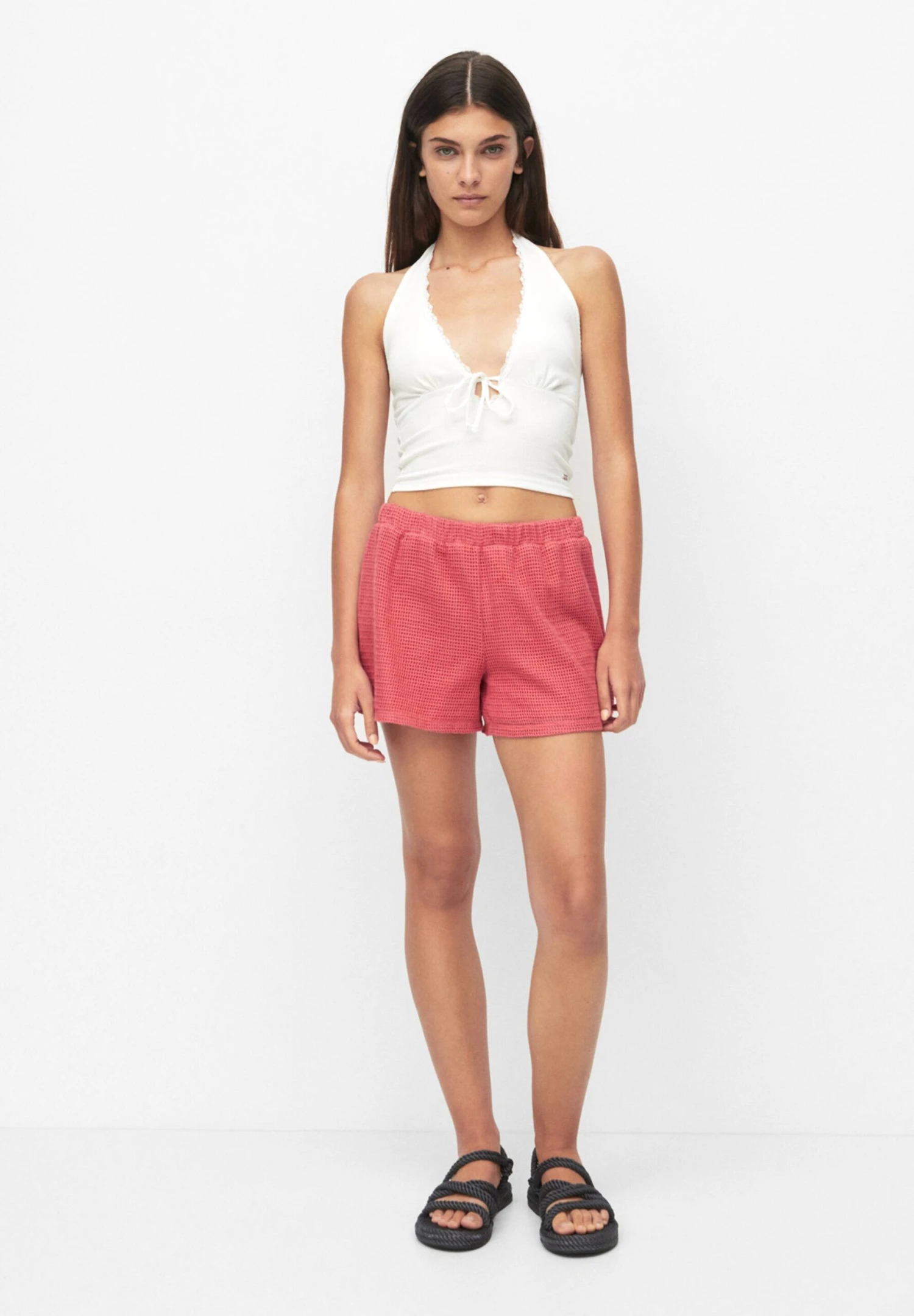 PULL & BEAR Halter Crop - Top - White - Afbeelding 2