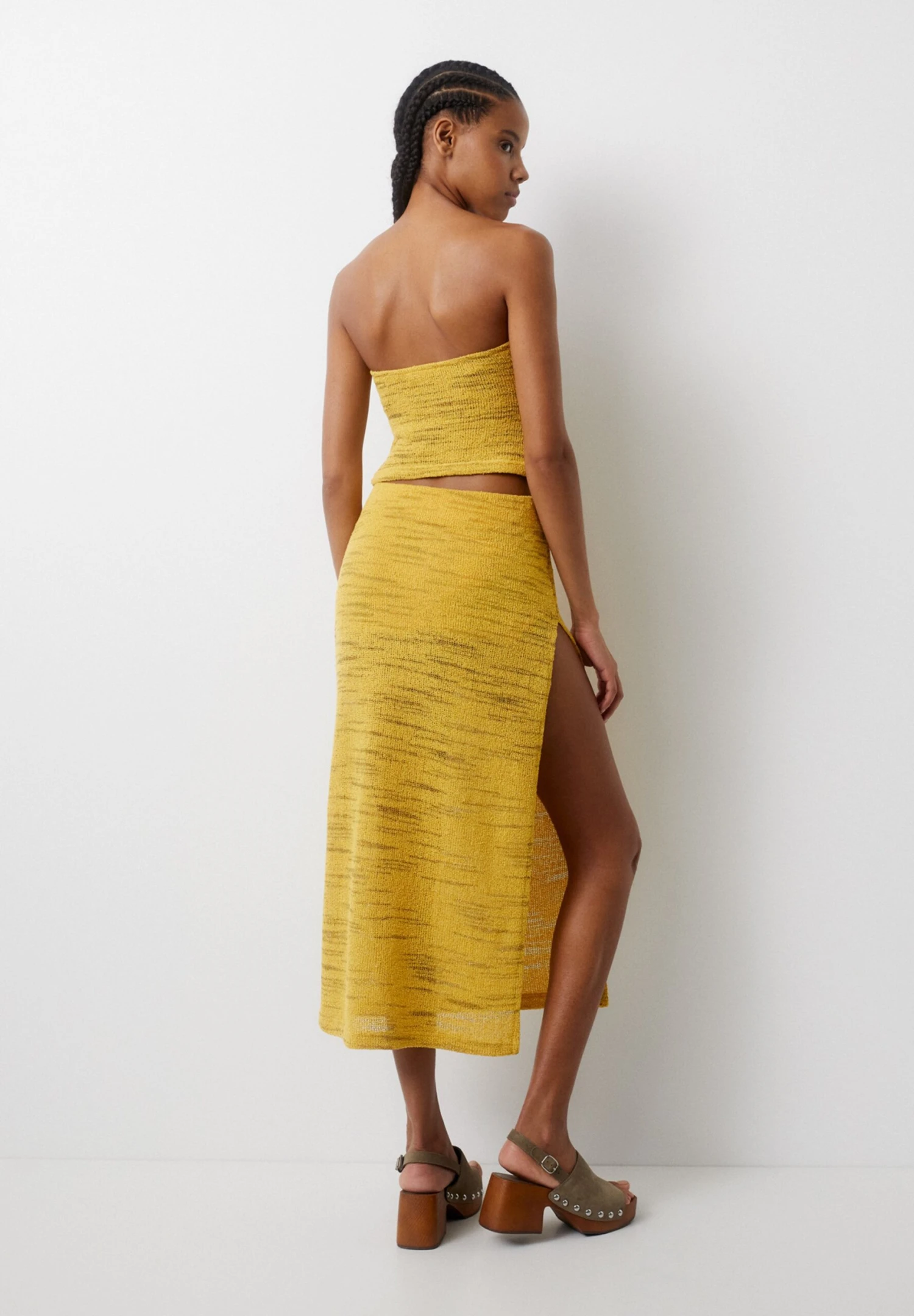 PULL & BEAR Midi - A-Lijn Rok - Yellow - Afbeelding 3