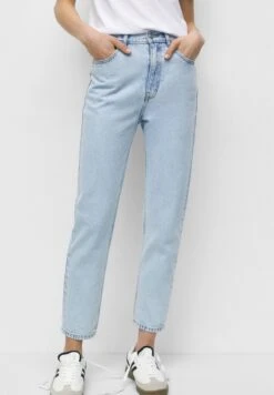 PULL & BEAR Mom - Jeans Tapered Fit - Stone Blue Denim