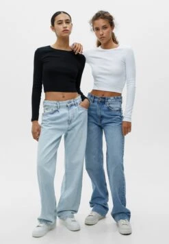 PULL & BEAR 2PackBasic Long Sleeve- Longsleeve - Metallic Black