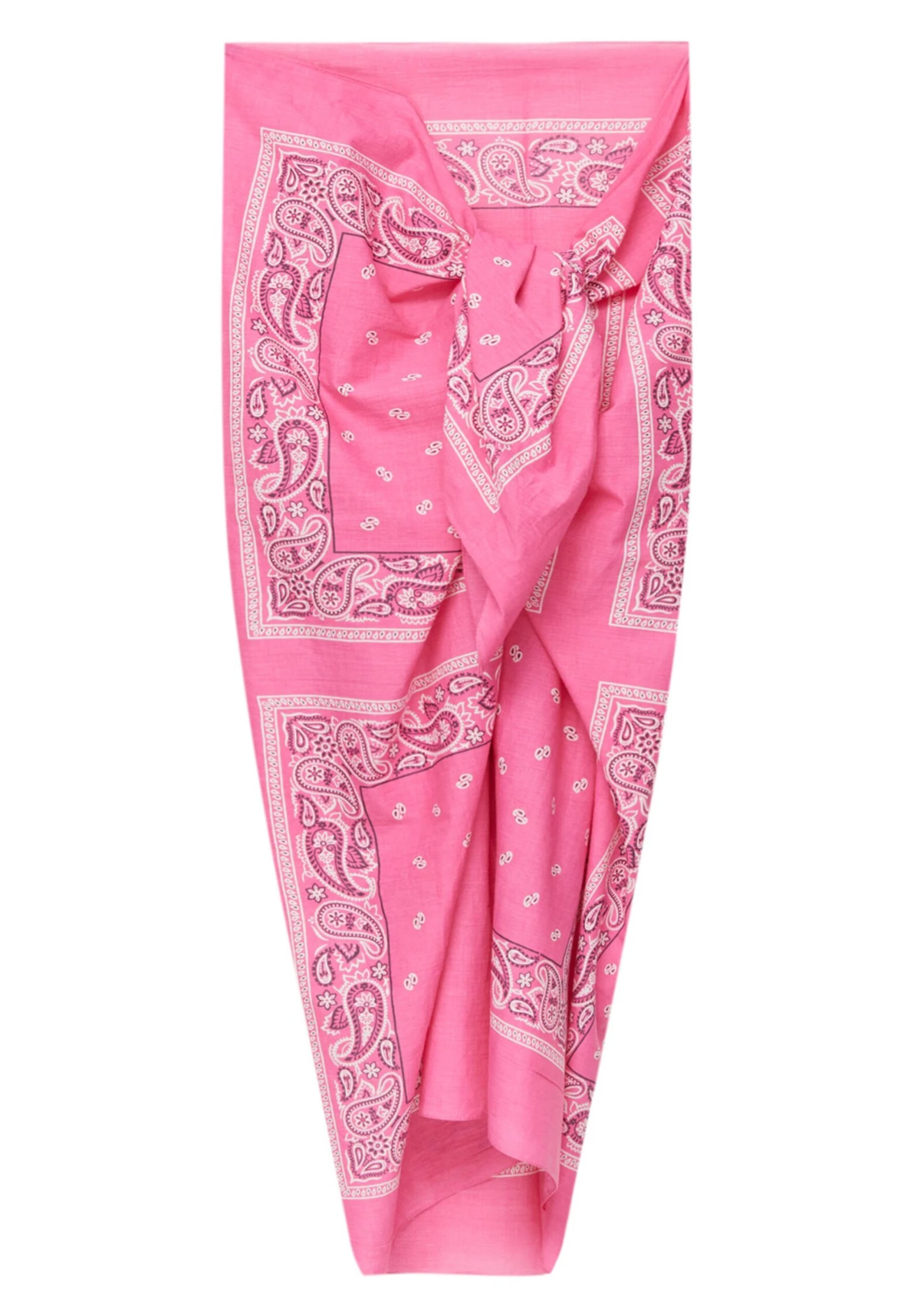 PULL & BEAR Printed Bandana-Style Sarong - Strandaccessoire - Pink - Afbeelding 4
