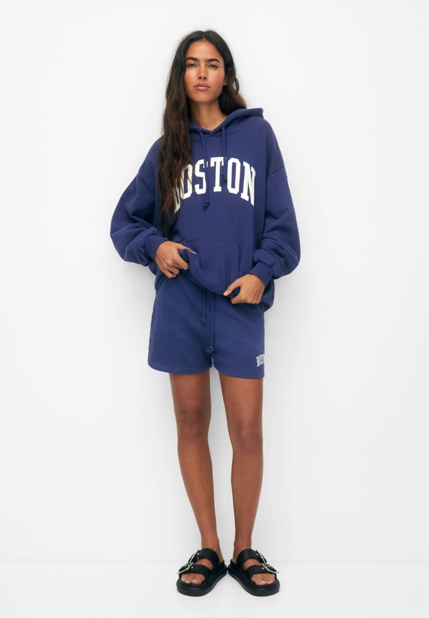 PULL & BEAR Boston Print Bermuda - Trainingsbroek - Dark Blue - Afbeelding 2