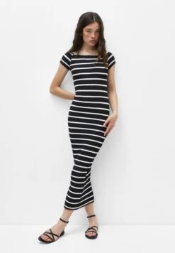 PULL & BEAR Long With Straight Neckline - Maxi-Jurk - White