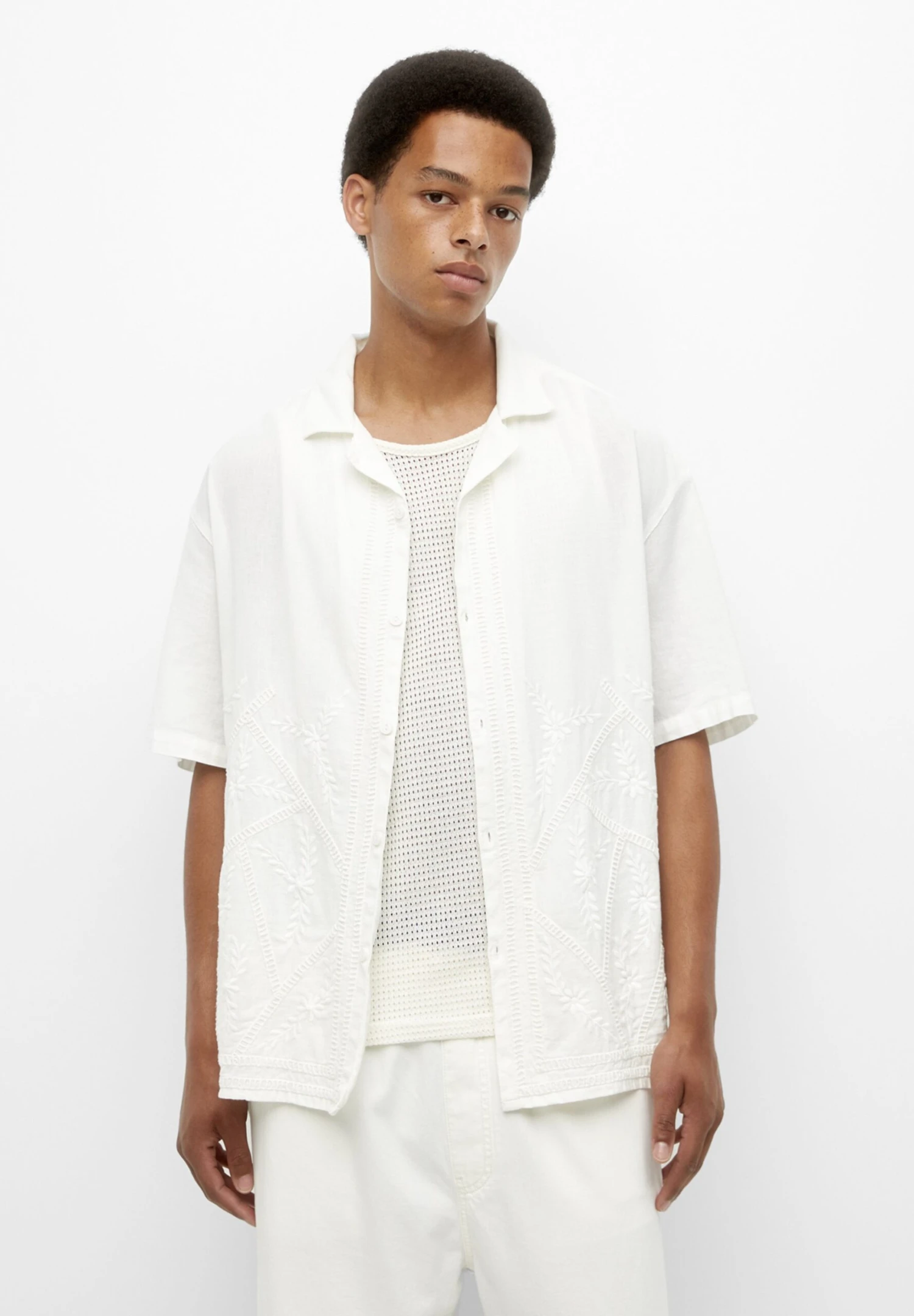 PULL & BEAR With Embroidered Detail - Overhemd - White - Afbeelding 2