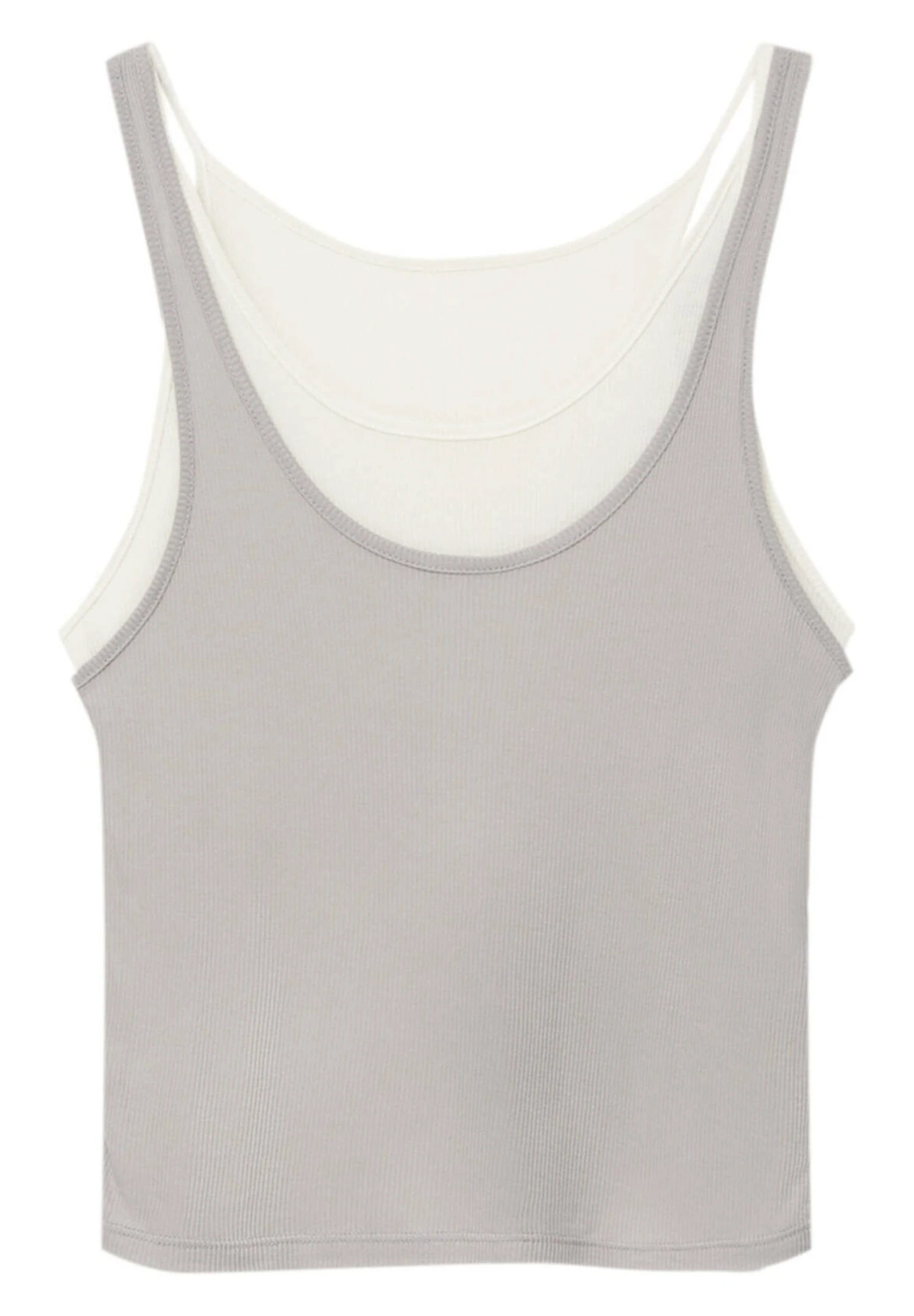 PULL & BEAR Double Layer Strappy - Top - Beige - Afbeelding 5