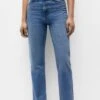 PULL & BEAR High Waist - Straight Leg Jeans - Blue Denim