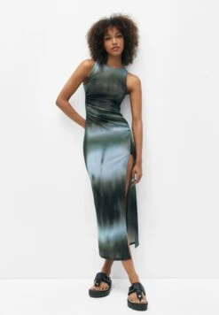 PULL & BEAR Long Tie-Dye- Maxi-Jurk - Green