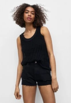 PULL & BEAR Mom-Fit - Jeansshort - Black Denim