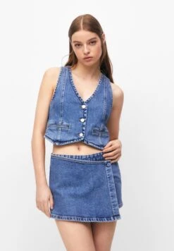 PULL & BEAR Crossover - Wikkelrok - Blue Denim