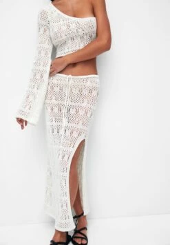 PULL & BEAR Crochet Midi - Kokerrok - Beige