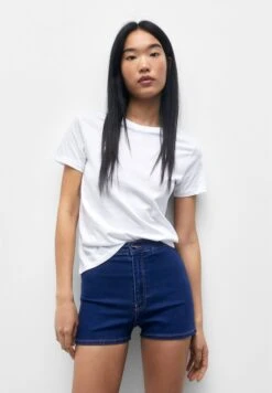 PULL & BEAR High-Waist- Jeansshort - Dark Blue Denim