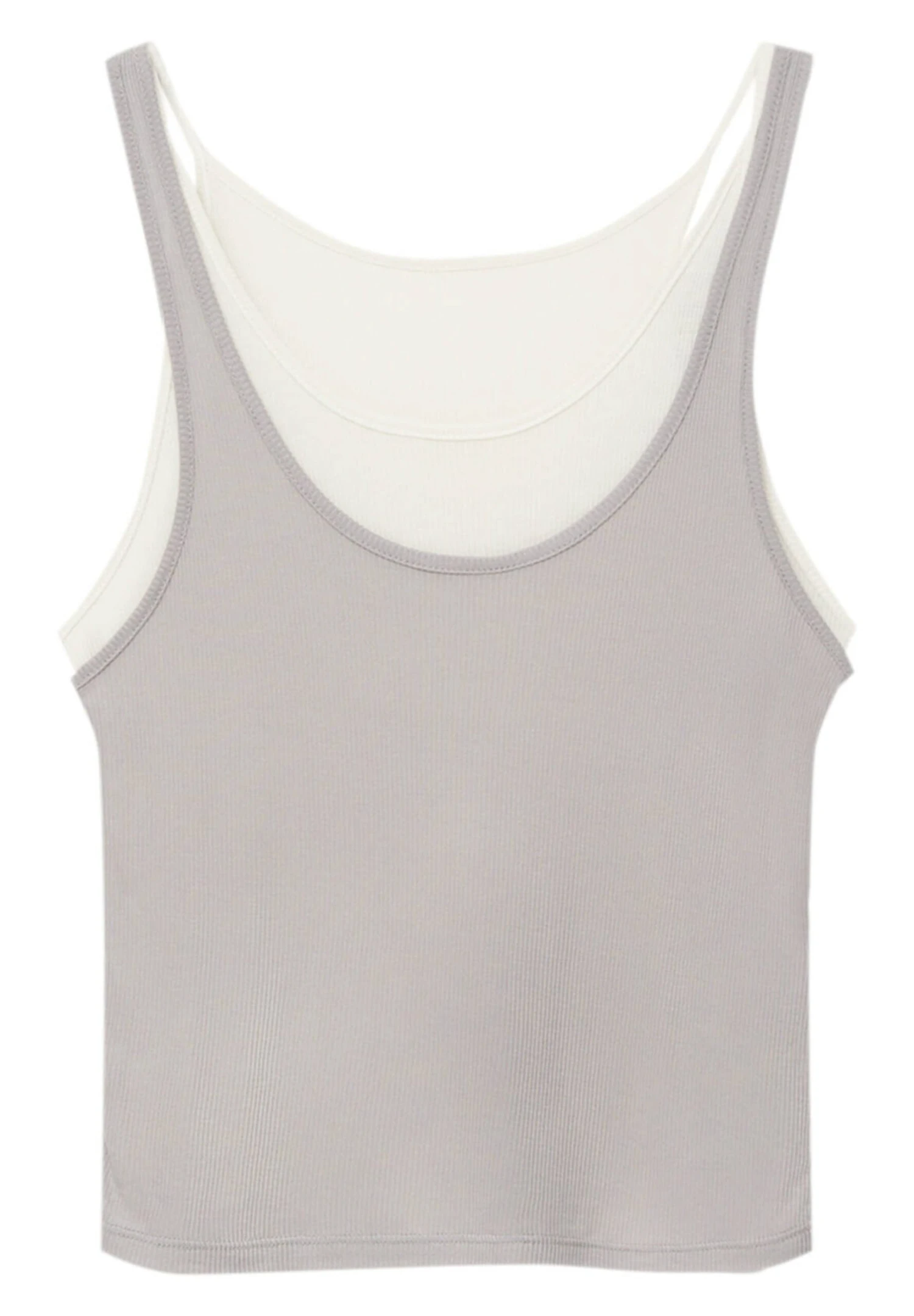 PULL & BEAR Double Layer Strappy - Top - Beige - Afbeelding 6