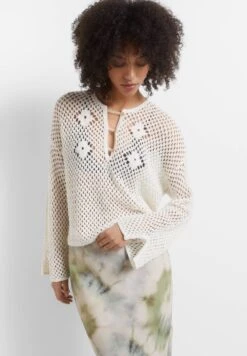 PULL & BEAR Crochet - Trui - Beige