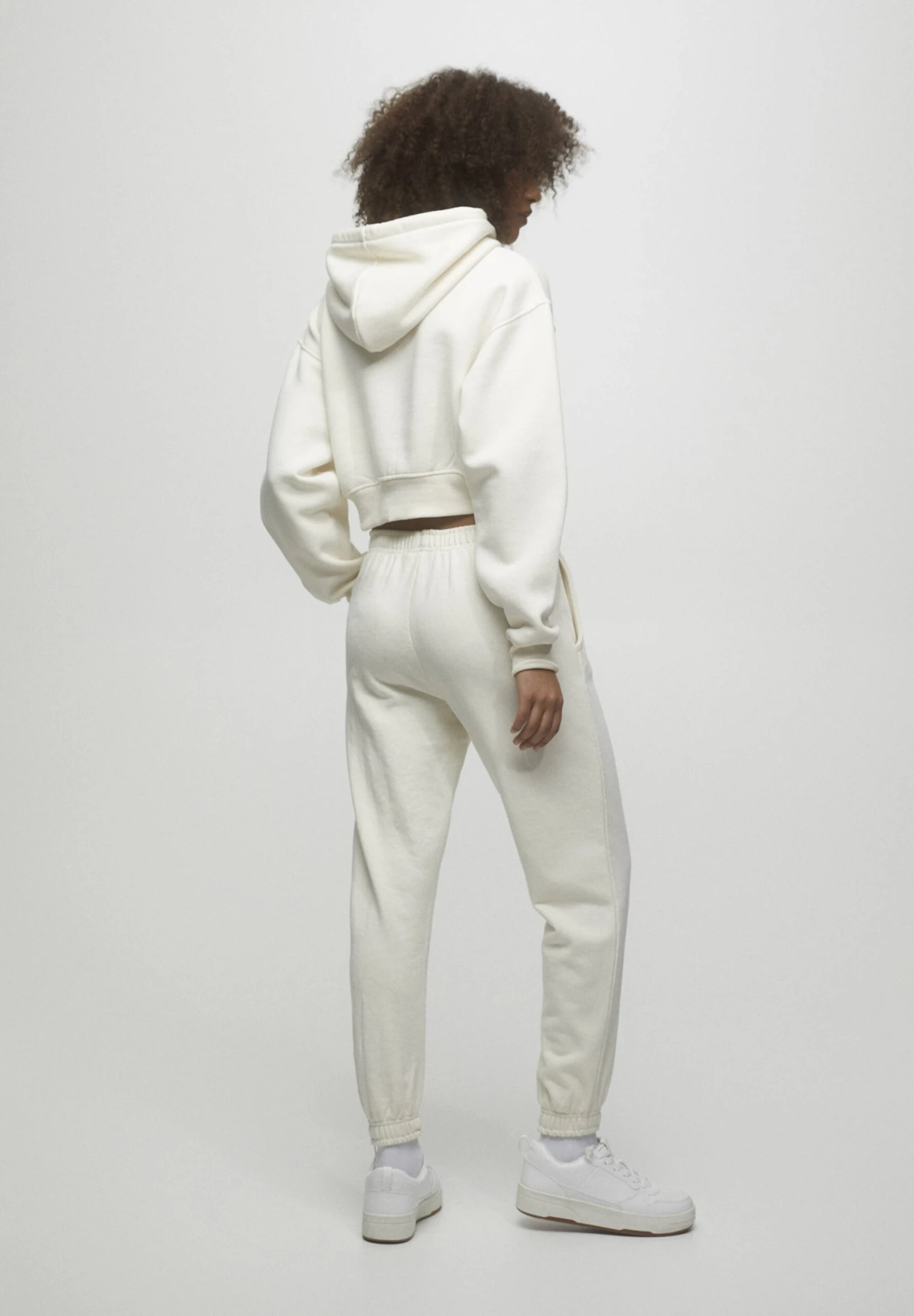 PULL & BEAR Cropped - Hoodie - Taupe - Afbeelding 3