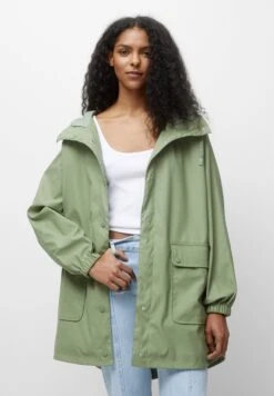 PULL & BEAR Rain With Hood - Regenjas - Khaki