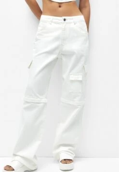 PULL & BEAR With Removable Legs - Straight Leg Jeans - White