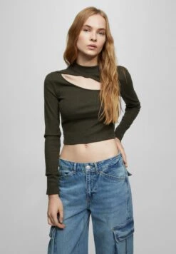 PULL & BEAR Soft- Longsleeve - Dark Green