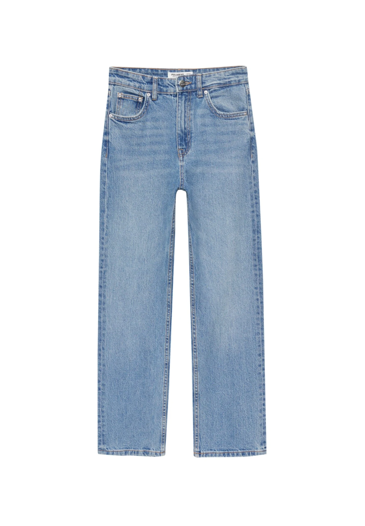 PULL & BEAR High Waist - Straight Leg Jeans - Stone Blue Denim - Afbeelding 6