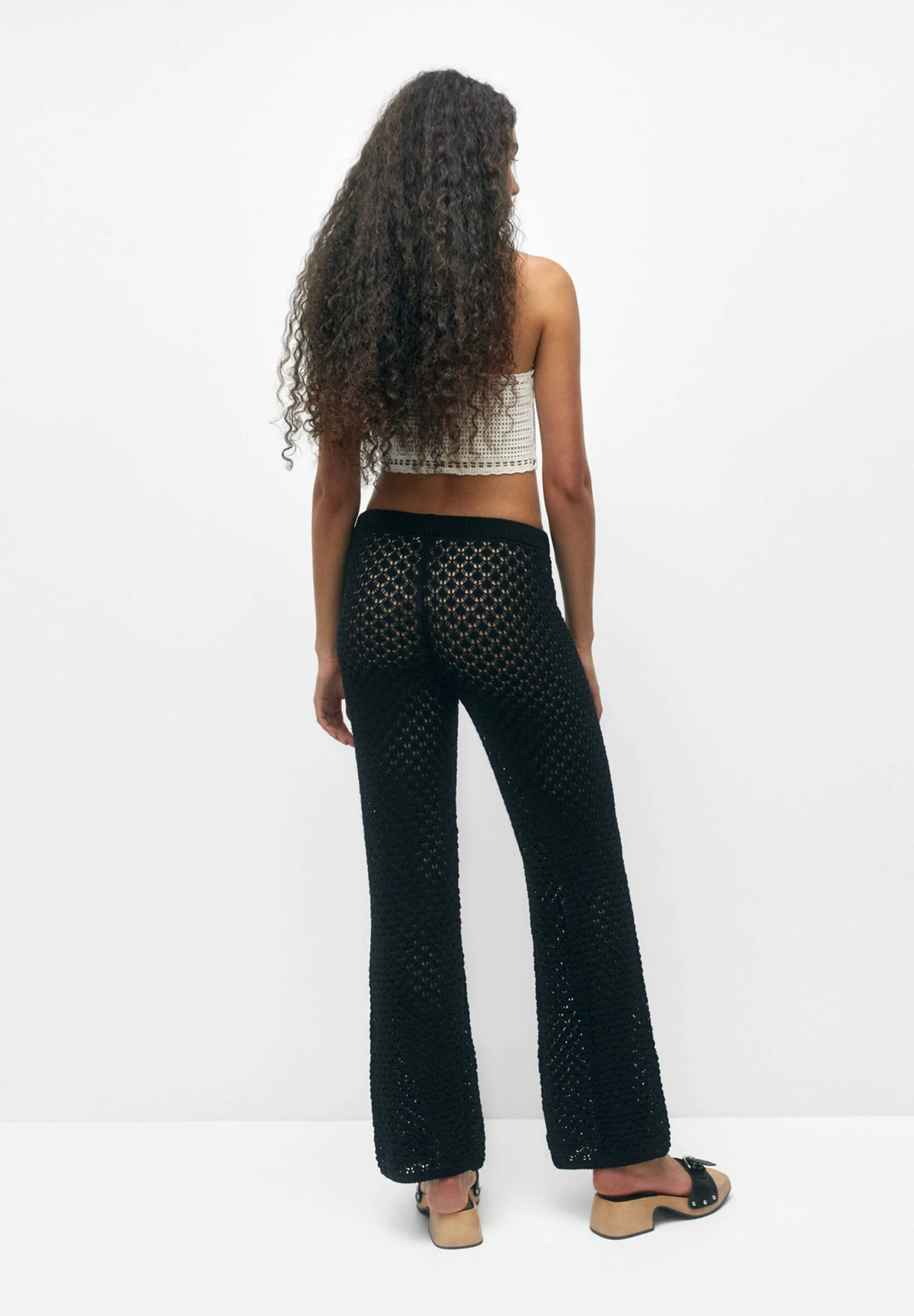 PULL & BEAR Open With Tassels - Broek - Black - Afbeelding 3