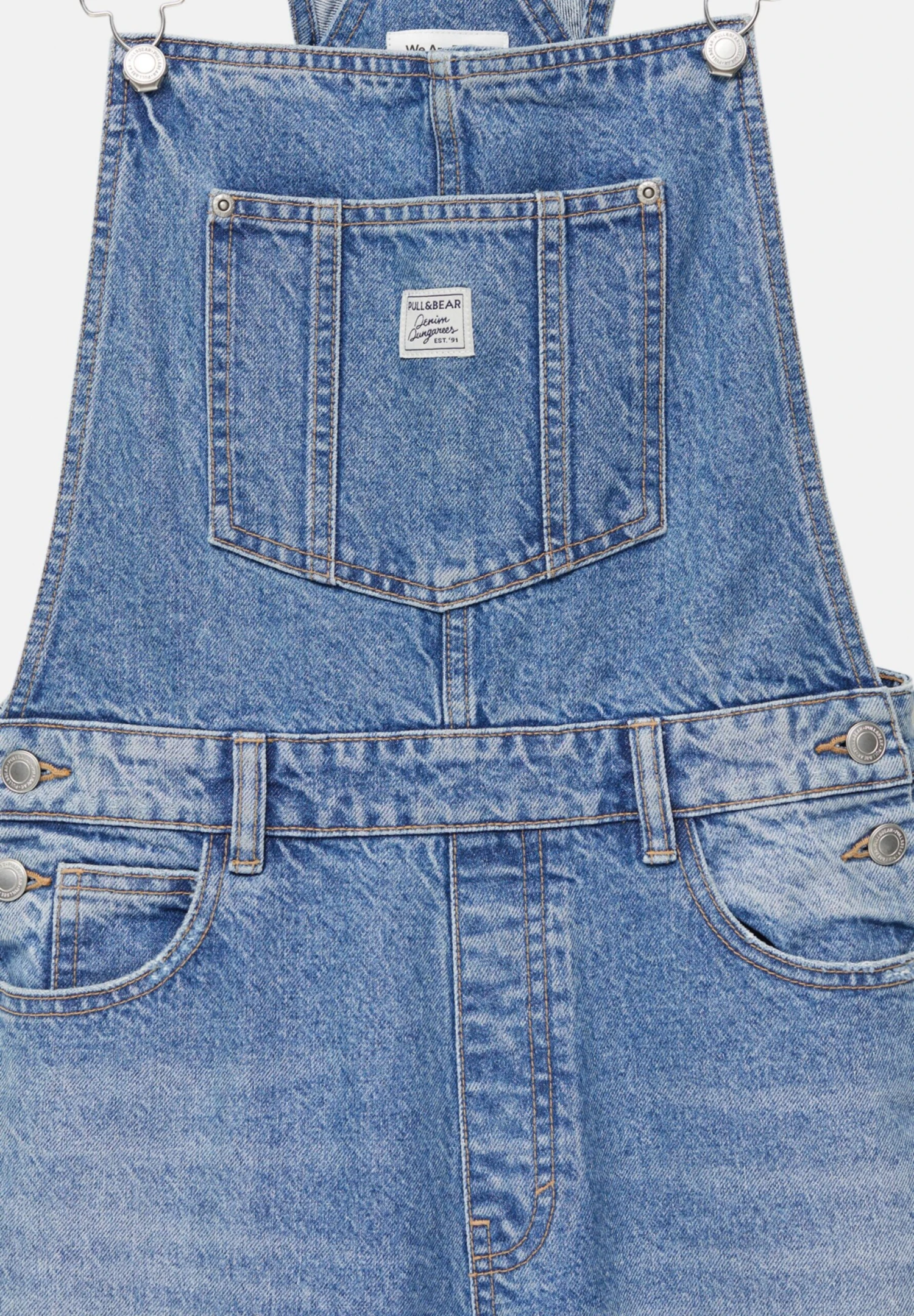 PULL & BEAR Basic- Tuinbroek - Blue Denim - Afbeelding 6