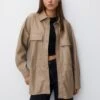 PULL & BEAR Oversize - Halflange Jas - Brown