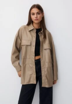 PULL & BEAR Oversize - Halflange Jas - Brown