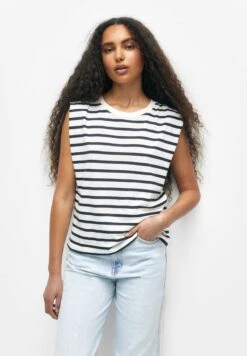 PULL & BEAR Striped Sleeveless - Top - White